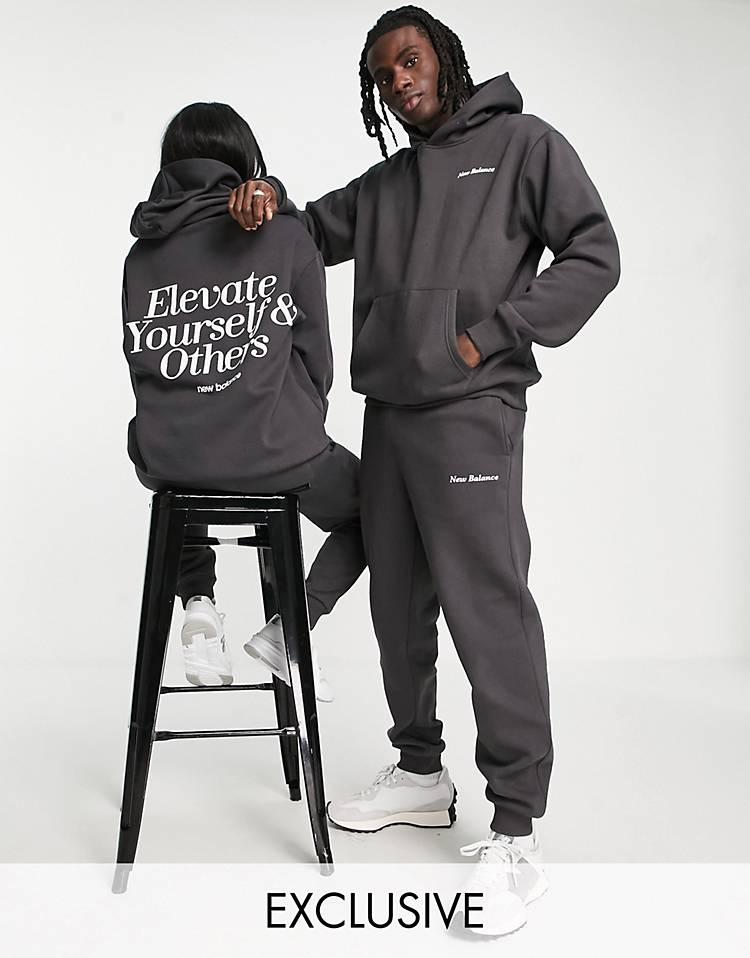 New Balance 'Elevate Yourself' unisex hoodie in black